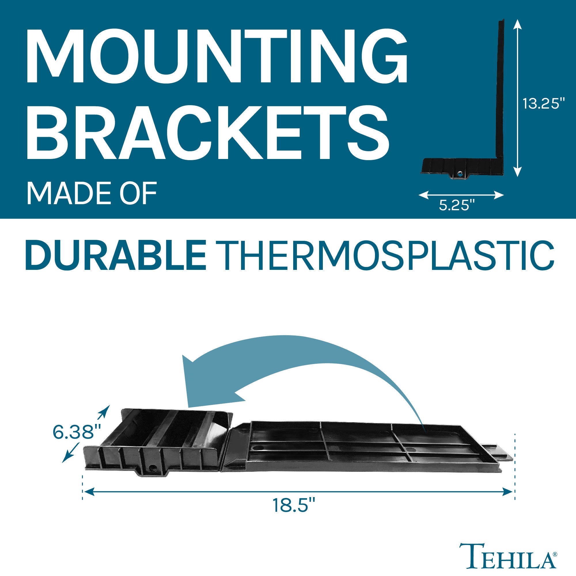 Tehila Black Wall Mounting Kit for Tehila Standard Sinks