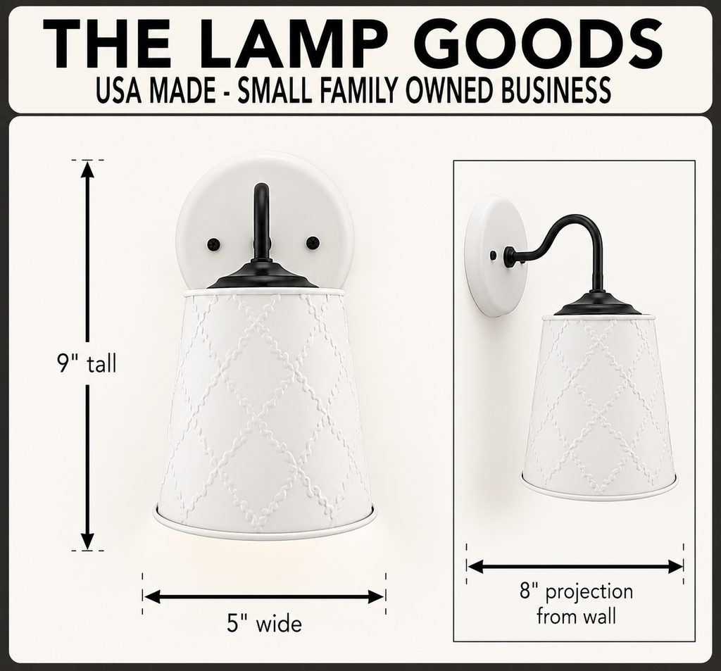 Embossed White Tin Wall Sconce