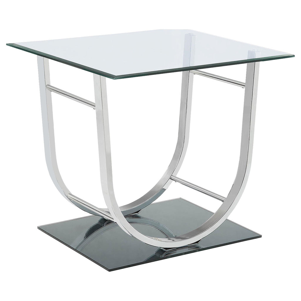 Danville 3-piece Glass Top Coffee and End Table Set Chrome