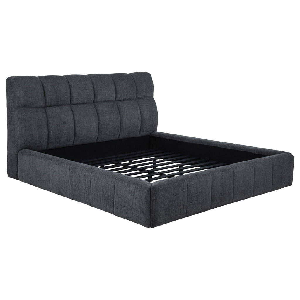 Nollet 48-inch Upholstered California King Platform Bed Grey