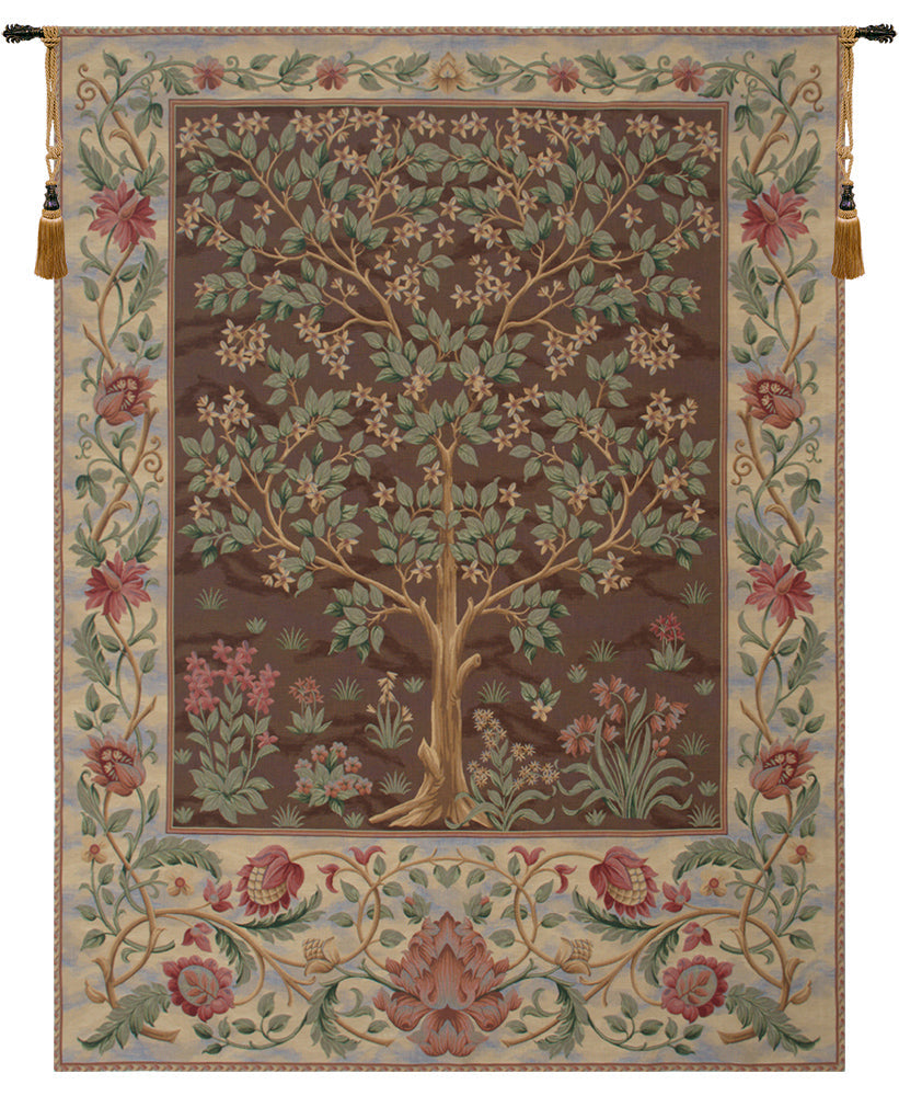 Tree of Life Brown III European Tapestry