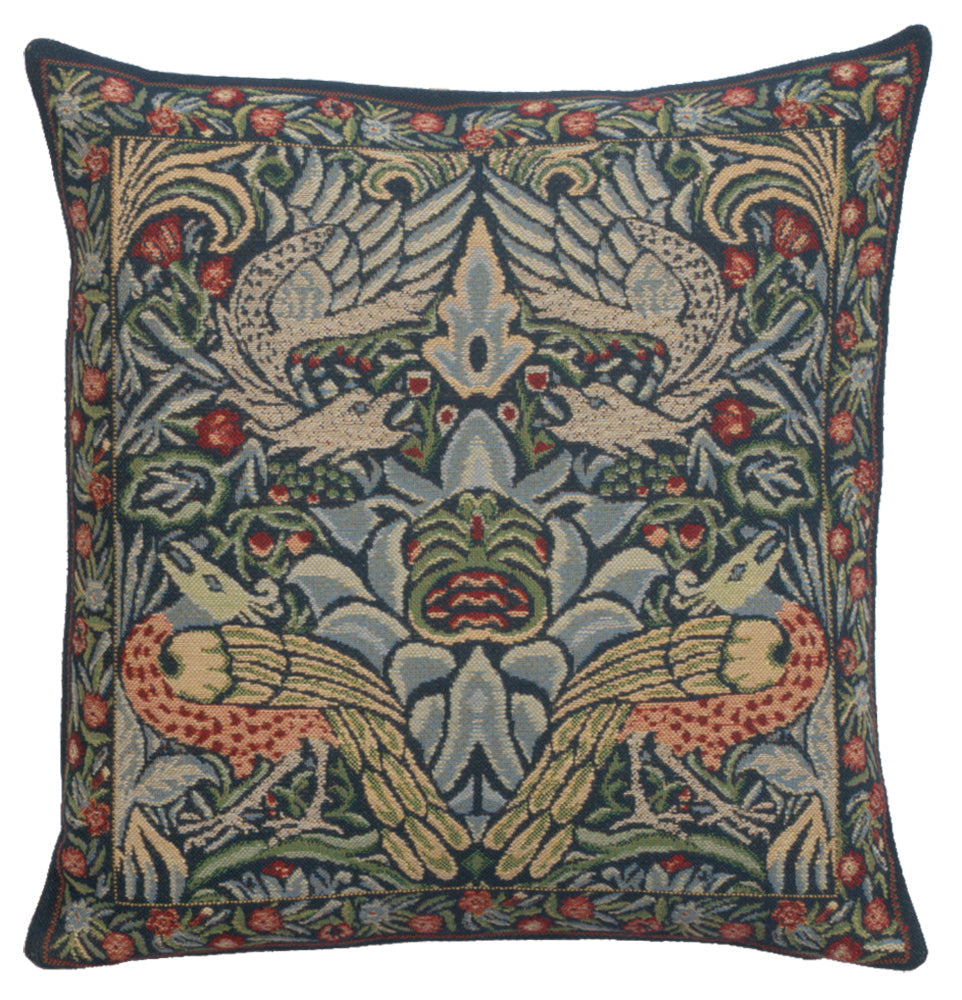 Peacock and Dragon Blue Cushion Wholesale