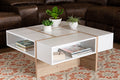 Baxton Studio Rasa Modern and Contemporary Two-Tone White and Oak Finished Wood Coffee Table