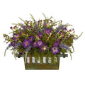 Morning Glory Artificial Arrangement in Decorative Planter