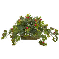 Strawberry Artificial Plant in Decorative Planter