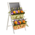 31" Roses & Morning Glory Artificial Arrangement in Farmhouse Stand with Chalkboard