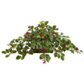 37" Variegated Holly Leaf Artificial Plant in Planter (Real Touch)