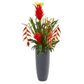 3.5'Tropical Flowers and Succulent Artificial Plant in Planter