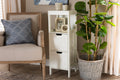 Baxton Studio Reuben Cottage and Farmhouse White Finished 2-Drawer Wood Storage Cabinet