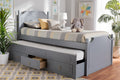 Baxton Studio Mariana Traditional Transitional Grey Finished Wood Twin Size 3-Drawer Storage Bed with Pull-Out Trundle Bed