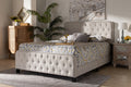 Baxton Studio Annalisa Modern Transitional Beige Fabric Upholstered Button Tufted Queen Size Panel Bed