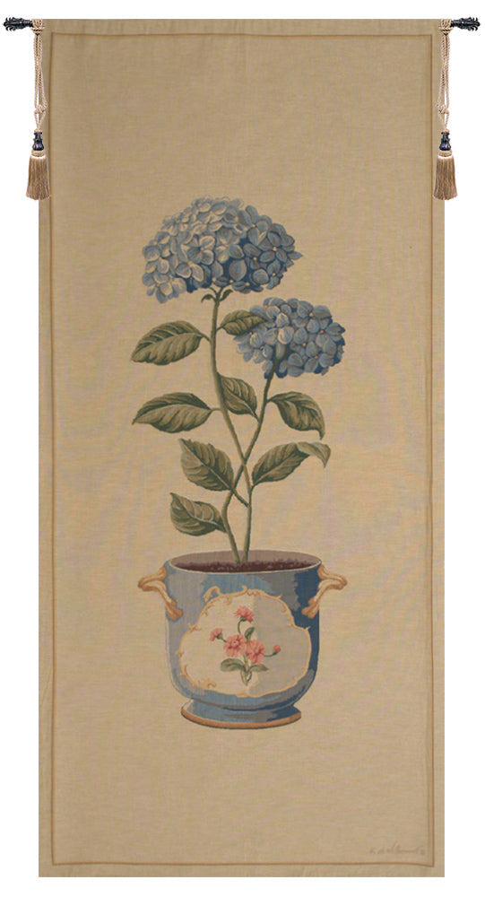 Blue Hydrangea Large European Tapestry