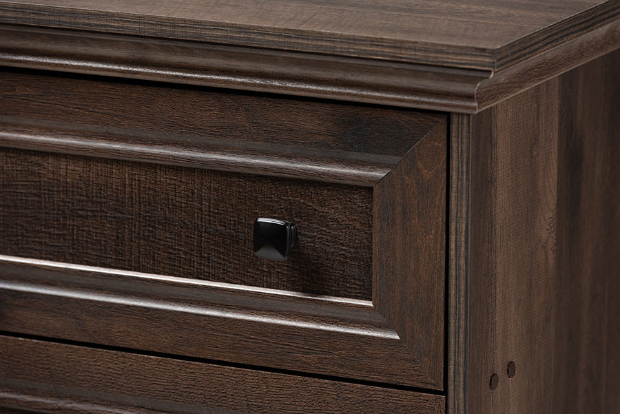 Baxton Studio Nolan Traditional Transitional Hazel Walnut Brown Finished 5-Drawer Wood Chest