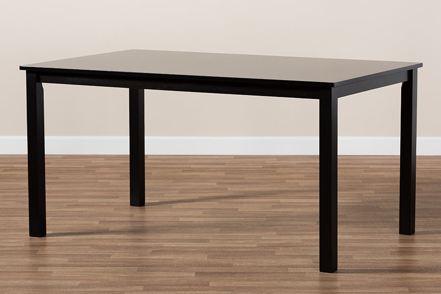 Baxton Studio Eveline Modern and Contemporary Espresso Brown Finished Rectangular Wood Dining Table