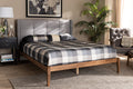 Baxton Studio Edmond Modern and Contemporary Grey Fabric Upholstered and Ash Walnut Brown Finished Wood King Size Platform Bed