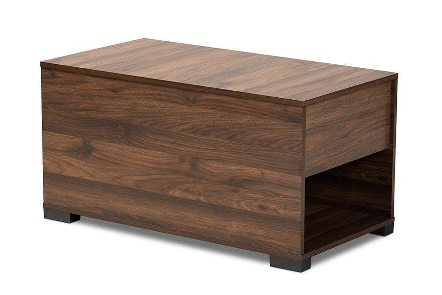 Baxton Studio Skylar Modern and Contemporary Walnut Brown Finished Cat Litter Box Cover House