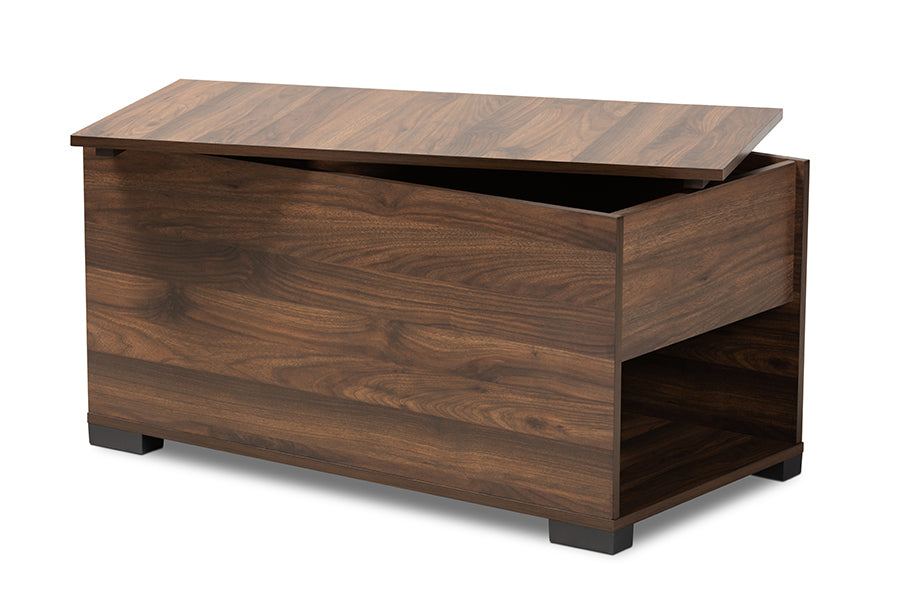 Baxton Studio Skylar Modern and Contemporary Walnut Brown Finished Cat Litter Box Cover House