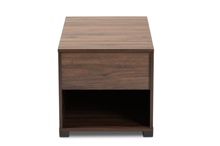Baxton Studio Skylar Modern and Contemporary Walnut Brown Finished Cat Litter Box Cover House