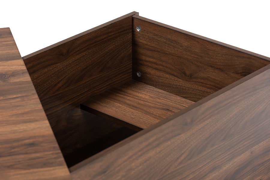 Baxton Studio Skylar Modern and Contemporary Walnut Brown Finished Cat Litter Box Cover House