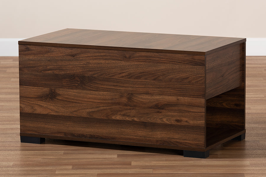 Baxton Studio Skylar Modern and Contemporary Walnut Brown Finished Cat Litter Box Cover House