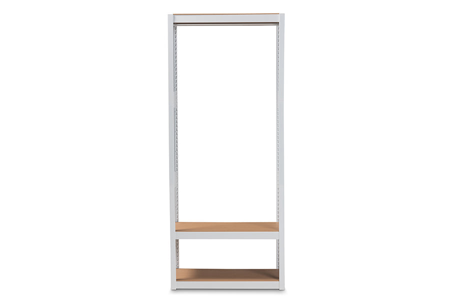 Baxton Studio Elton Modern and Contemporary White Finished Metal 3-Shelf Free-Standing Closet Storage Organizer