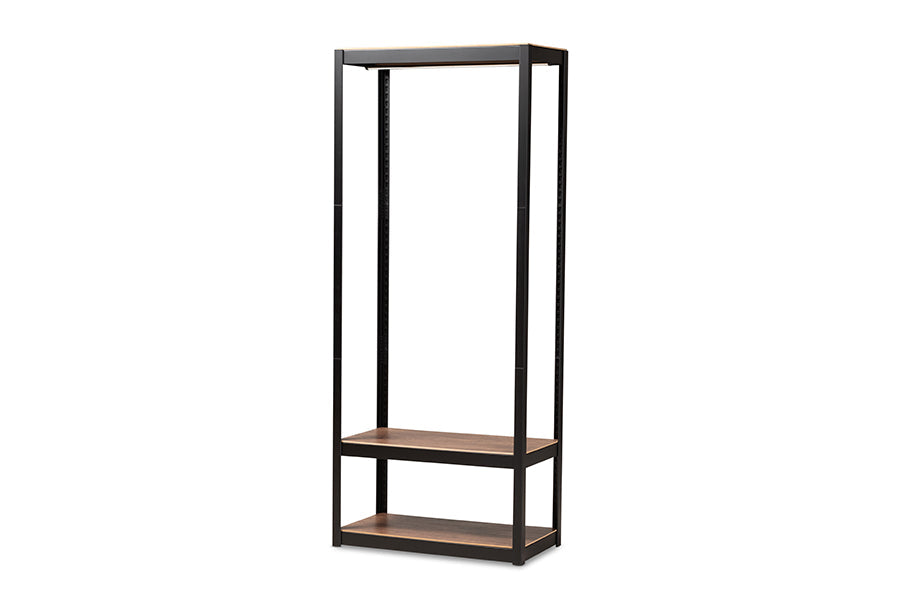 Baxton Studio Elton Modern and Contemporary Black Finished Metal 3-Shelf Free-Standing Closet Storage Organizer