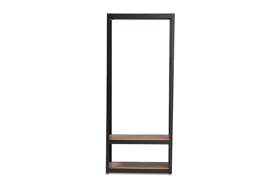 Baxton Studio Elton Modern and Contemporary Black Finished Metal 3-Shelf Free-Standing Closet Storage Organizer