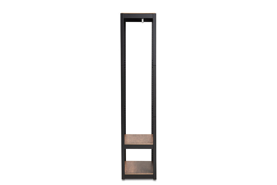 Baxton Studio Elton Modern and Contemporary Black Finished Metal 3-Shelf Free-Standing Closet Storage Organizer