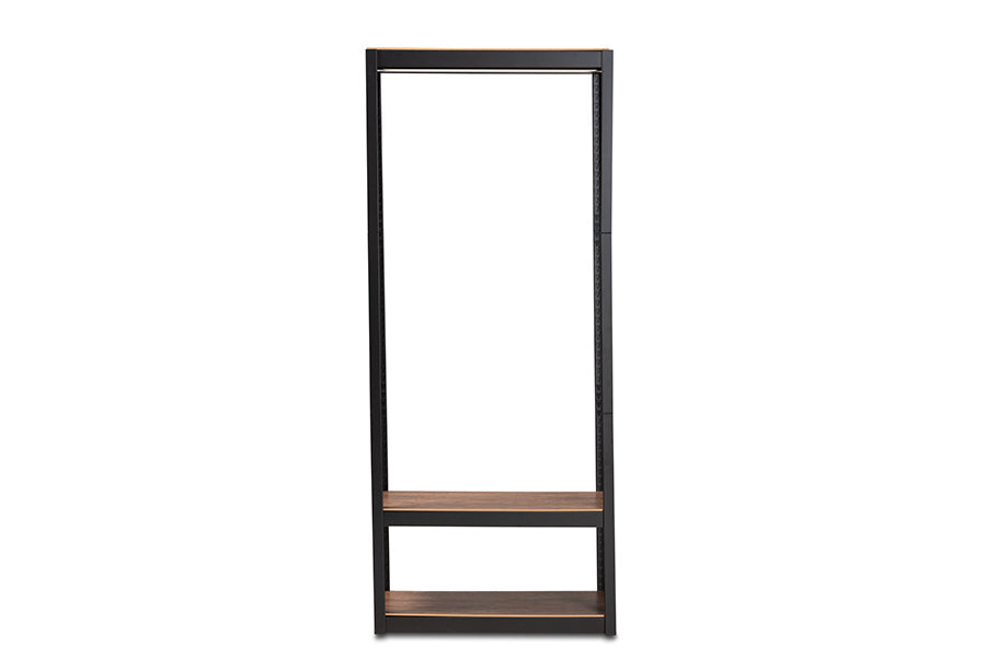 Baxton Studio Elton Modern and Contemporary Black Finished Metal 3-Shelf Free-Standing Closet Storage Organizer
