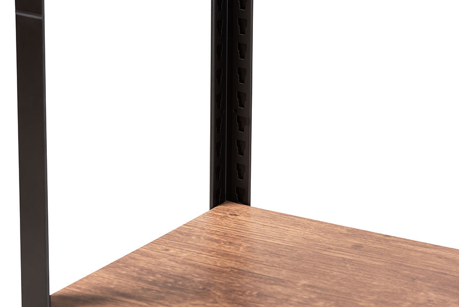 Baxton Studio Elton Modern and Contemporary Black Finished Metal 3-Shelf Free-Standing Closet Storage Organizer
