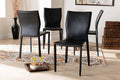 Baxton Studio Heidi Modern and Contemporary Black Faux Leather Upholstered 4-Piece Dining Chair Set