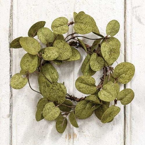 Penny Leaf Candle Ring Dark Green 3.5" (Pack of 4)