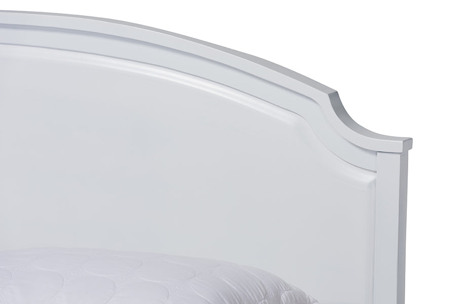Baxton Studio Elise Classic and Traditional Transitional White Finished Wood Full Size Storage Platform Bed