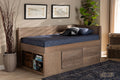 Baxton Studio Levon Modern and Contemporary Antique Oak Finished Wood 4-Drawer Twin Size Storage Bed