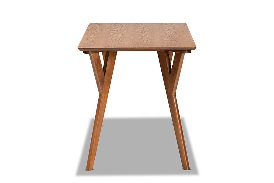 Baxton Studio Sahar Mid-Century Modern Transitional Walnut Brown Finished Wood Dining Table