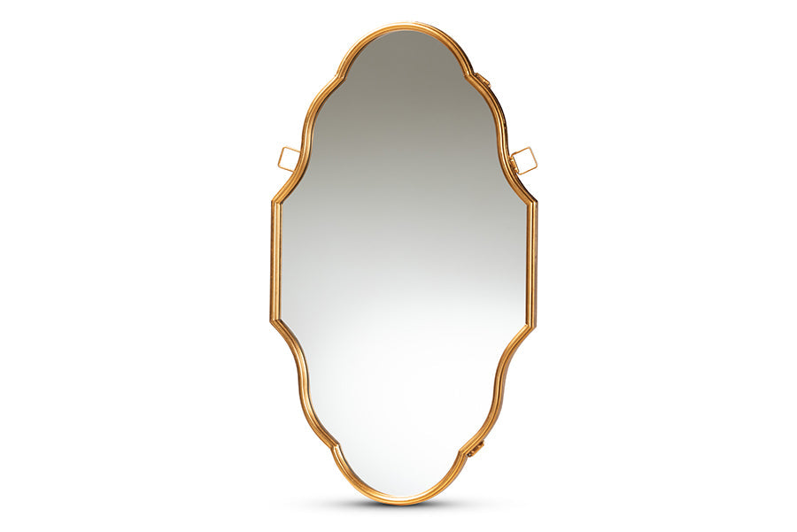 Baxton Studio Dennis Vintage Antique Gold Finished Accent Wall Mirror