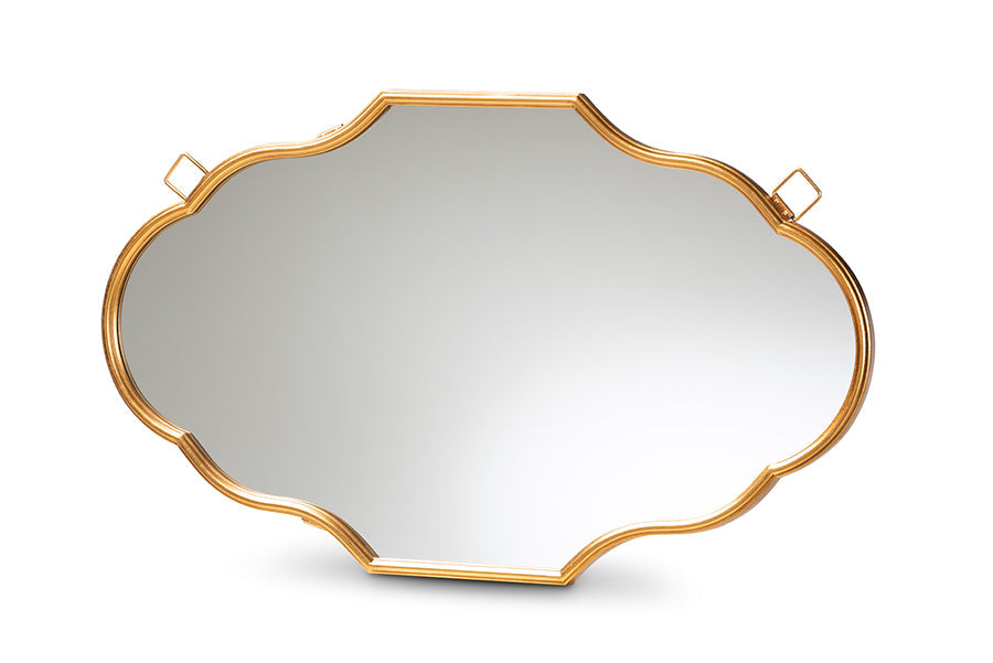 Baxton Studio Dennis Vintage Antique Gold Finished Accent Wall Mirror