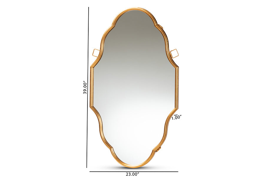 Baxton Studio Dennis Vintage Antique Gold Finished Accent Wall Mirror