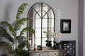 Baxton Studio Newman Vintage Farmhouse Antique Silver Finished Arched Window Accent Wall Mirror