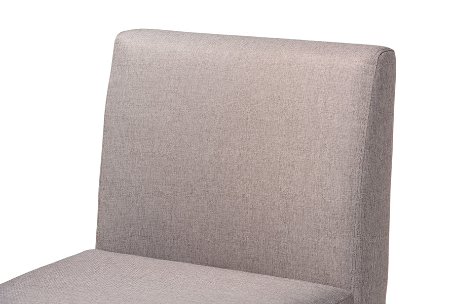 Baxton Studio Odessa Mid-Century Modern Grey Fabric Upholstered and Walnut Brown Finished Wood Dining Chair