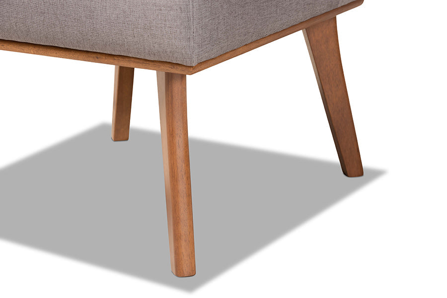 Baxton Studio Odessa Mid-Century Modern Grey Fabric Upholstered and Walnut Brown Finished Wood Dining Chair
