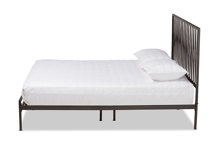 Baxton Studio Jeanette Modern and Contemporary Black Finished Metal Full Size Platform Bed