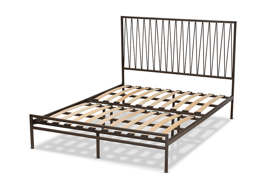 Baxton Studio Jeanette Modern and Contemporary Black Finished Metal Full Size Platform Bed