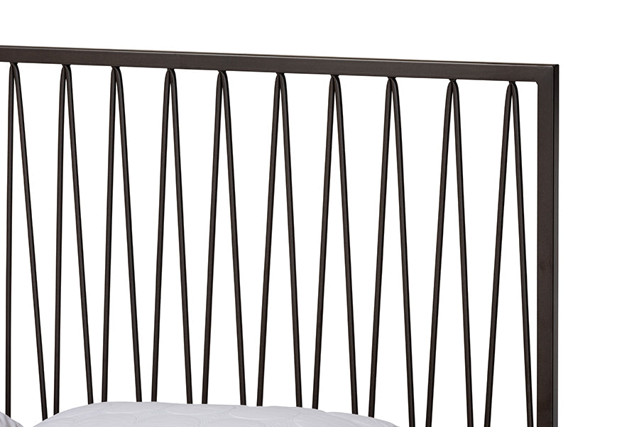 Baxton Studio Jeanette Modern and Contemporary Black Finished Metal Full Size Platform Bed
