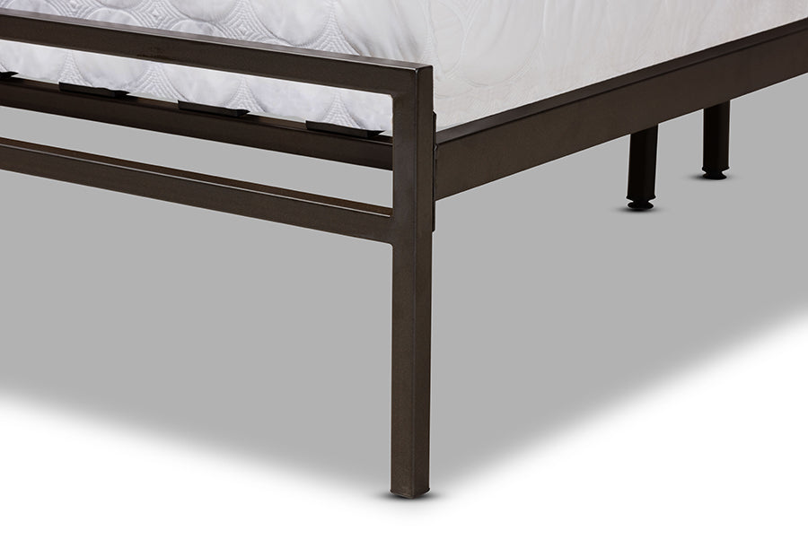 Baxton Studio Jeanette Modern and Contemporary Black Finished Metal Full Size Platform Bed