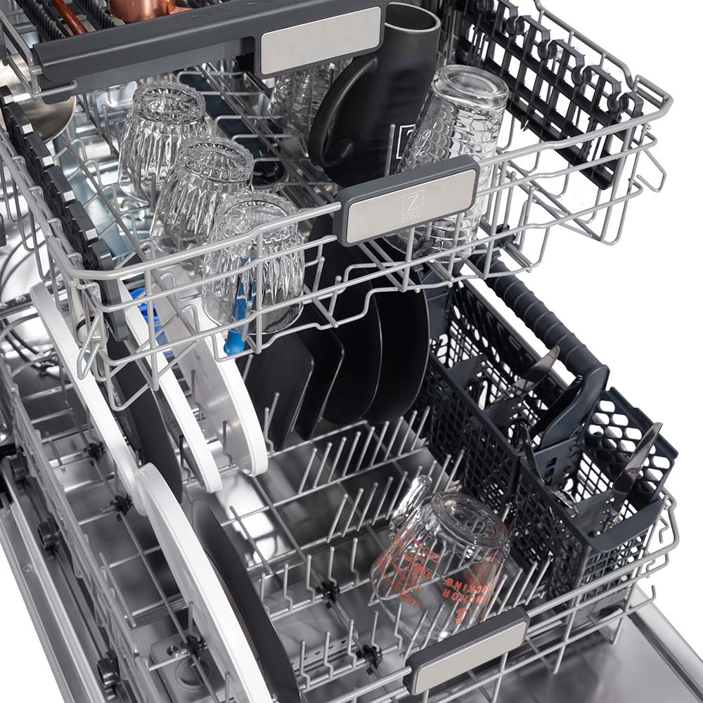 ZLINE Autograph 24" Dishwasher, White Door, Bronze DWMTZ-WM-24-CB
