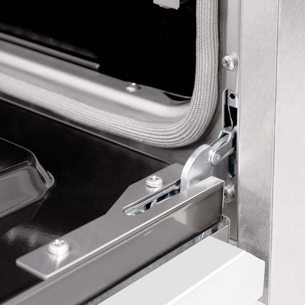 ZLINE 30" Dual Fuel Range, Gas Cooktop, Electric Convection Oven DuraSnow® Stainless Steel, White Matte Door CDRS-WM-30