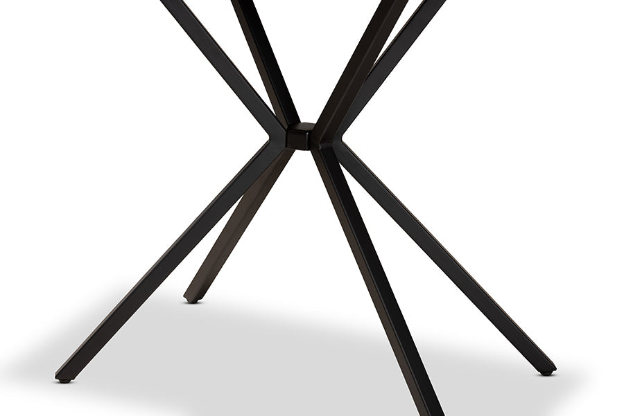 Baxton Studio Carlo Modern and Contemporary Walnut Finished Wood and Black Finished Metal Console Table
