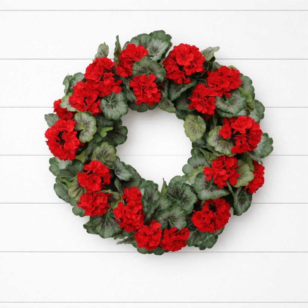 Geranium Floral Wreath 24"D
