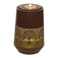 Illuminated Cut-Out Metal Tree Pattern Fountain 21"H